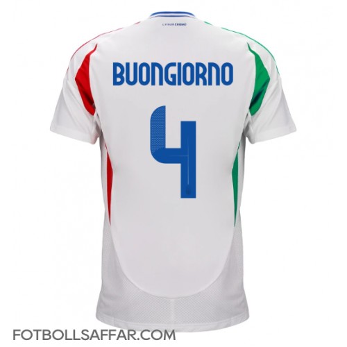 Italien Alessandro Buongiorno #4 Bortatröja EM 2024 Kortärmad